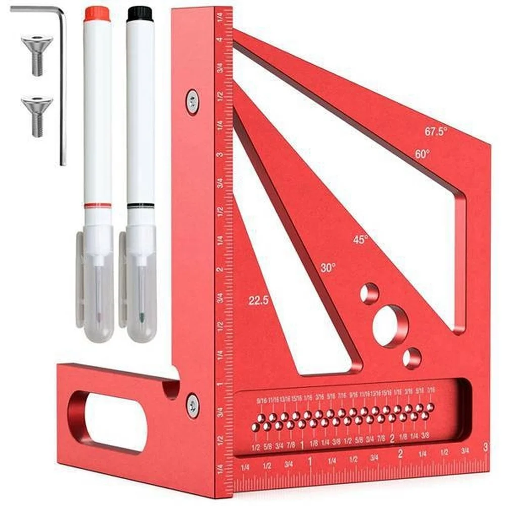 Workshop Marking Tools - Czerwony kątomierz 3D wielokątny do trasowania